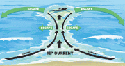 Illustration showing how to escape a rip current. Credit: National Oceanic and Atmospheric Administration