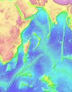Atlantic/Indian Ocean seafloor topography from satelliet altimetry in 1997. Credit: National Oceanic and Atmospheric Administration
